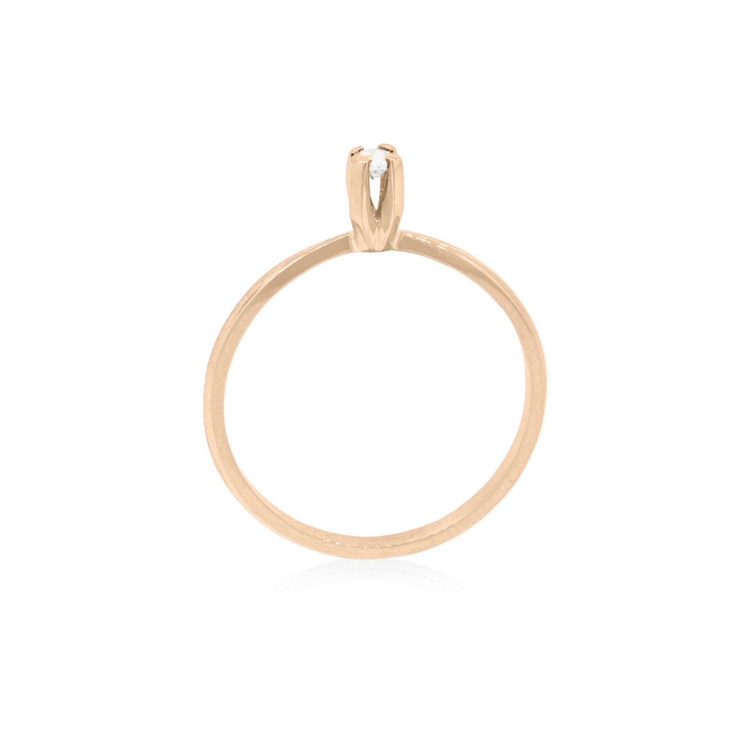 Anillo de compromiso Oro Rosado 18kt Modelo Niza Diamante Solitario de 12ptos 2