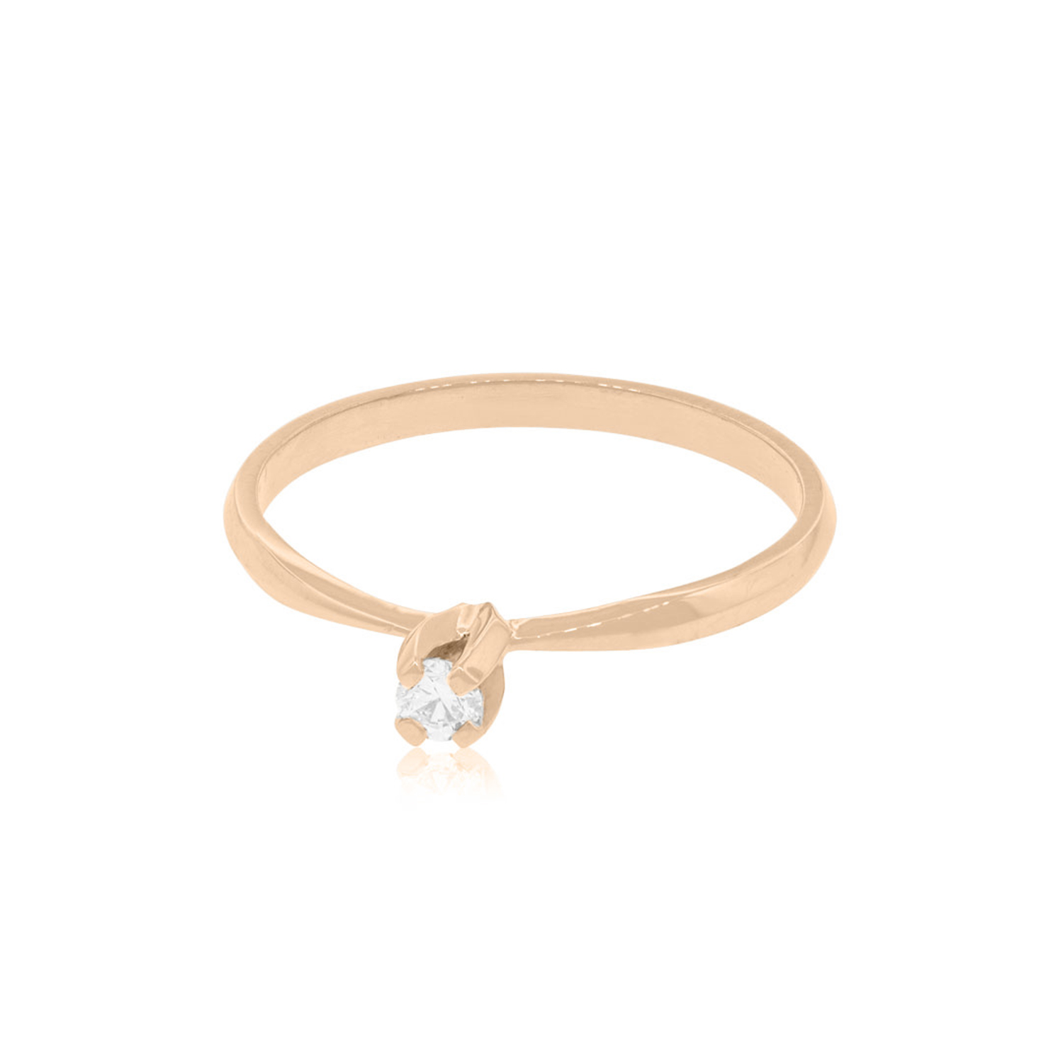 Anillo de compromiso Oro Rosado 18kt Modelo Niza Diamante Solitario de 12ptos 3
