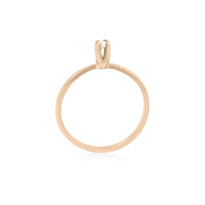 Anillo de compromiso Oro Rosado 18kt Modelo Niza Diamante Solitario de 3ptos 2