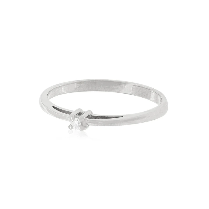 Anillo de compromiso Oro Blanco 18kt Modelo Mónaco Diamante Solitario de 14ptos 3