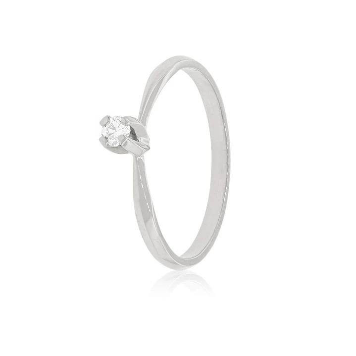 Anillo de compromiso Oro Blanco 18kt Modelo Niza Diamante Solitario de 14ptos 1
