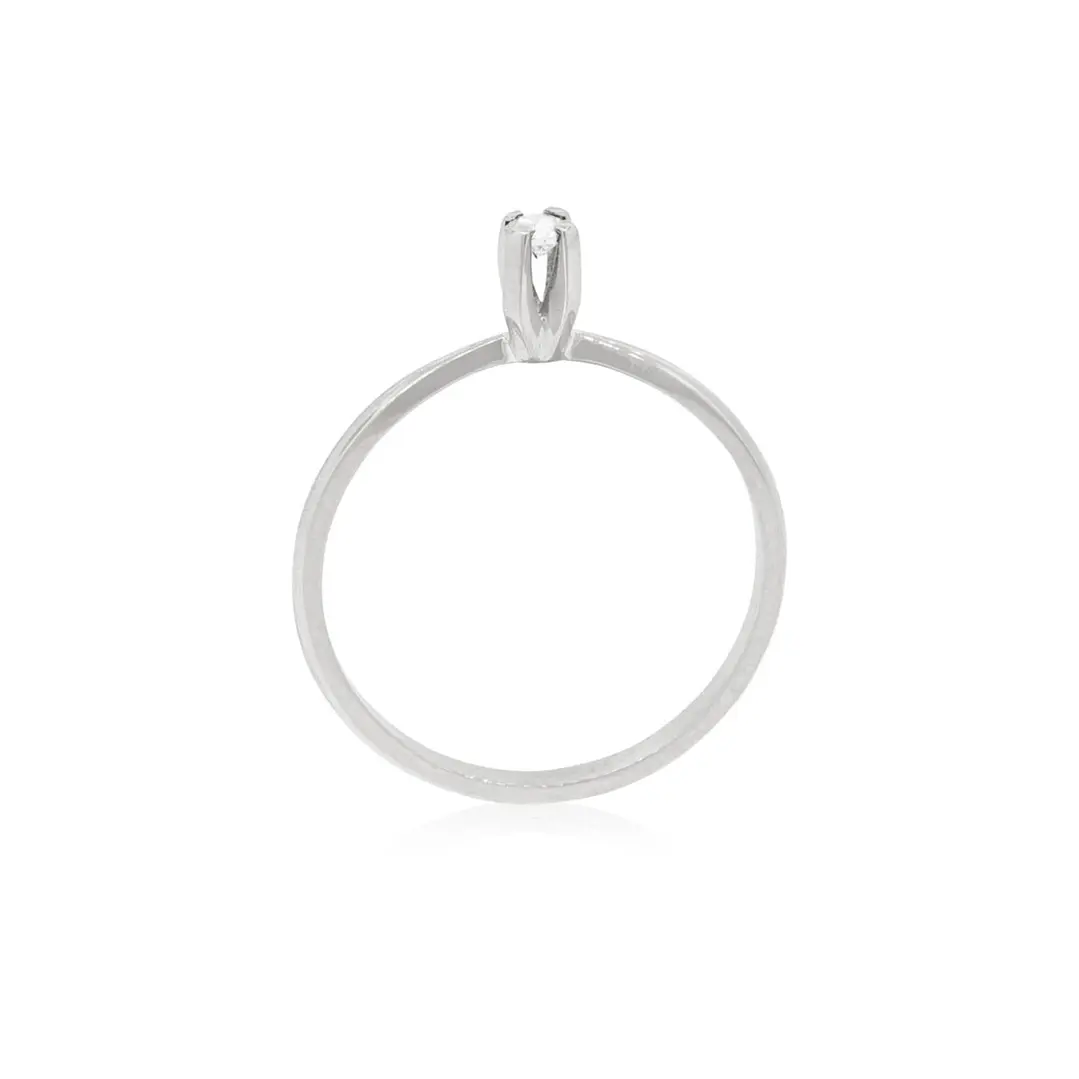 Anillo de compromiso Oro Blanco 18kt Modelo Niza Diamante Solitario de 14ptos 2