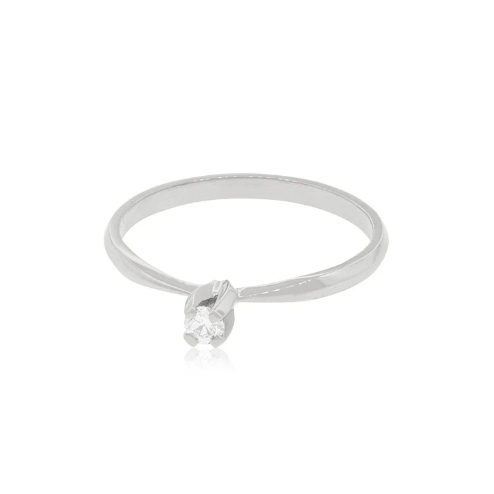 Anillo de compromiso Oro Blanco 18kt Modelo Niza Diamante Solitario de 14ptos 3