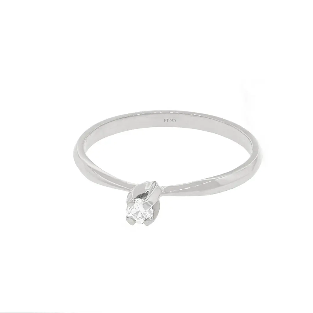 Anillo de compromiso Platino Modelo Niza Diamante Solitario de 10ptos 3