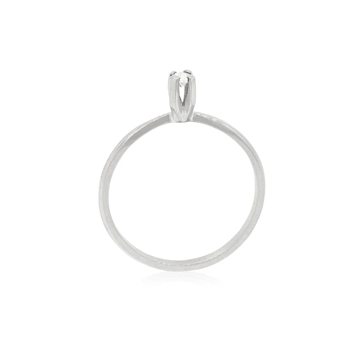 Anillo de compromiso Platino Modelo Niza Diamante Solitario de 6ptos 2