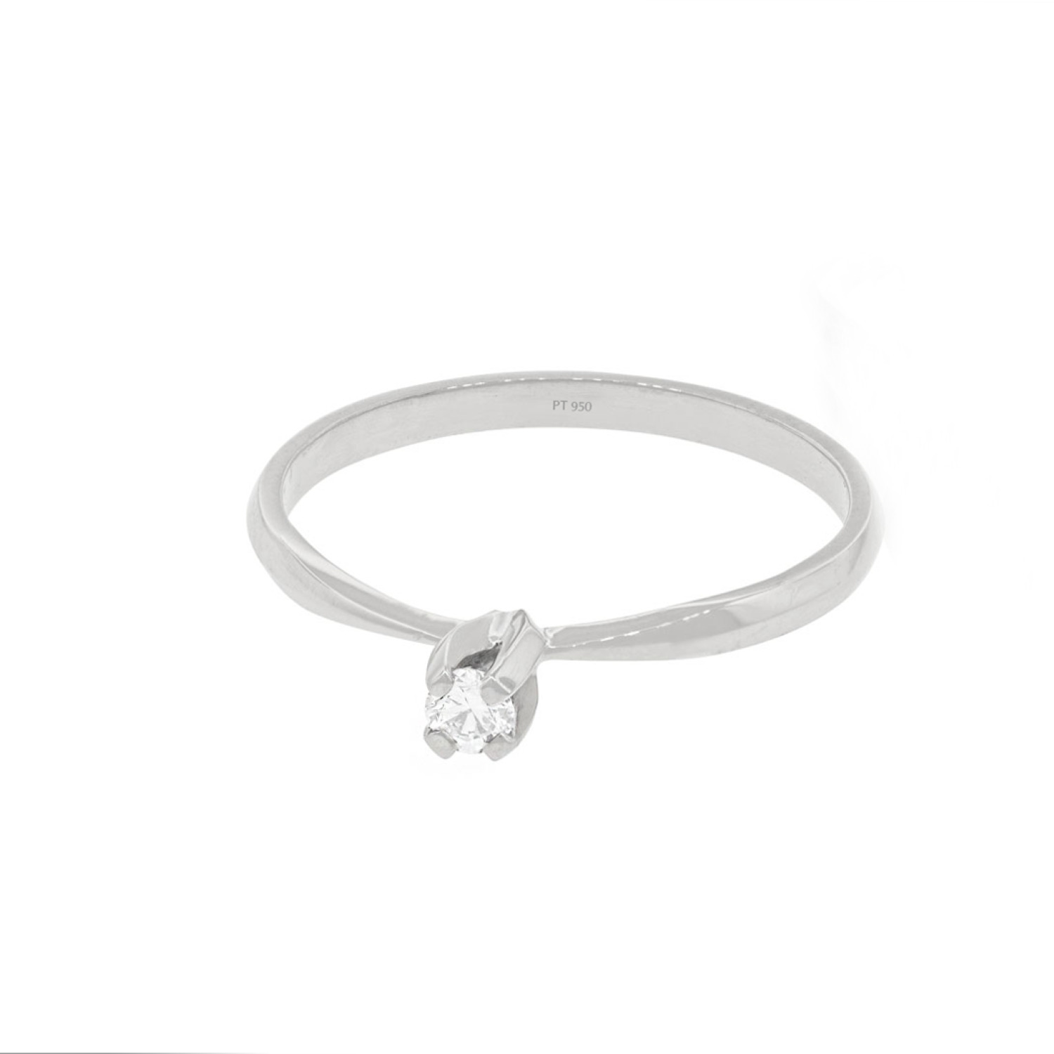 Anillo de compromiso Platino Modelo Niza Diamante Solitario de 6ptos 3