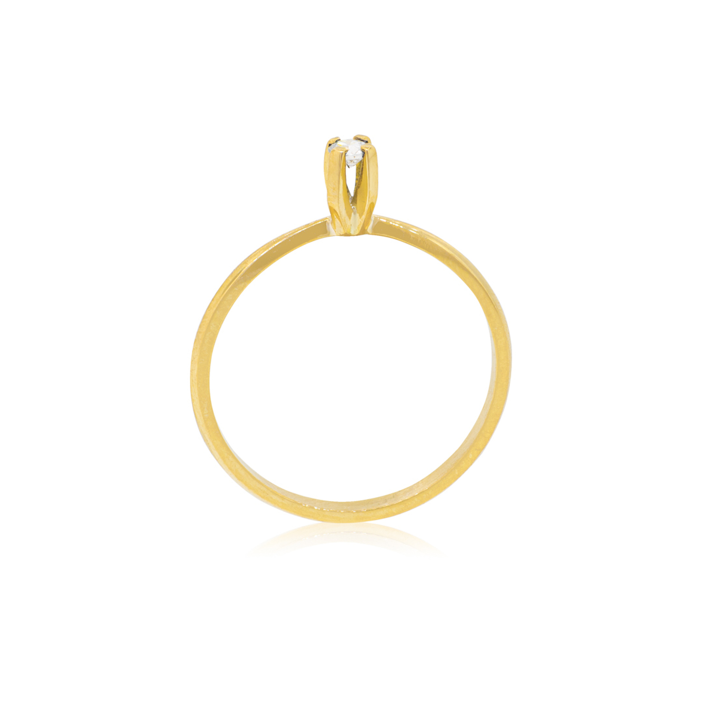 Anillo de compromiso Oro Amarillo 18kt Modelo Niza Diamante Solitario de 12ptos 2