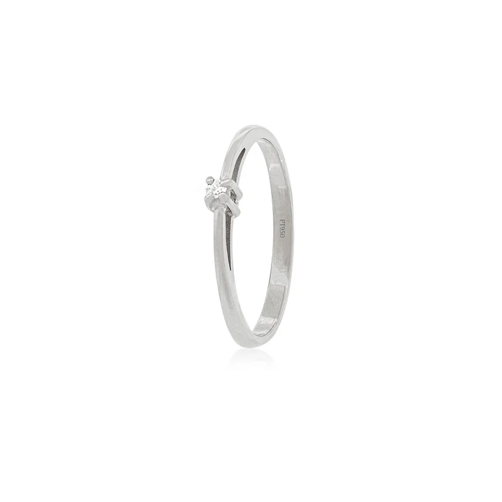 Anillo de compromiso Platino Modelo Mónaco Diamante Solitario de 10ptos 1