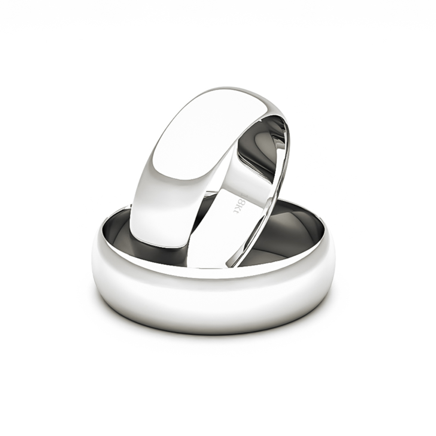 Par de Argollas Oro Blanco 18kt Modelo Inglés Argos 5mm 1