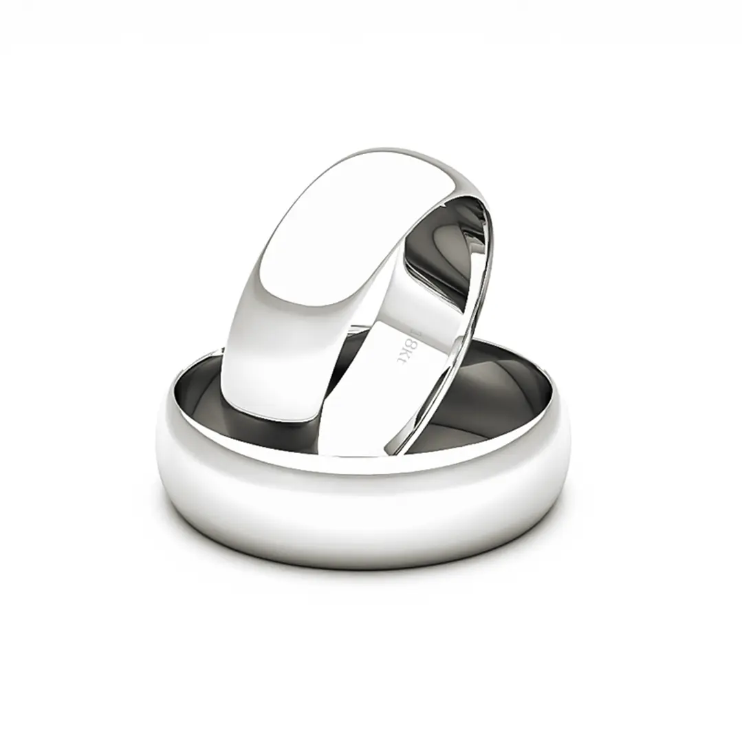 Par de Argollas Oro Blanco 18kt Modelo Inglés Argos 5mm 1