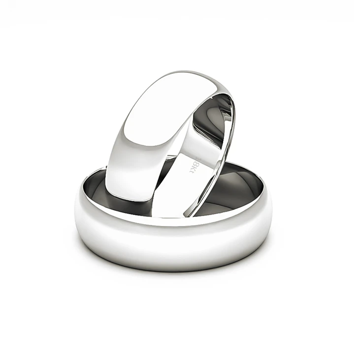 Par de Argollas Oro Blanco 18kt Modelo Inglés Argos 5mm 1