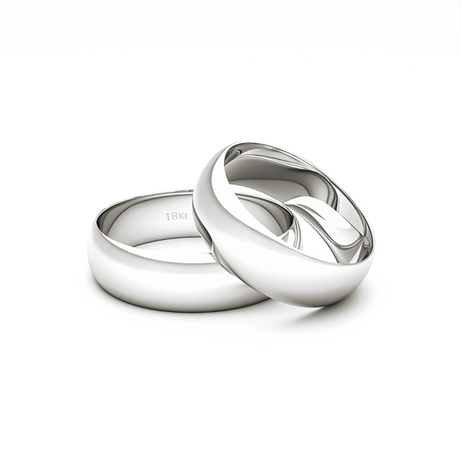Par de Argollas Oro Blanco 18kt Modelo Inglés Argos 5mm 3