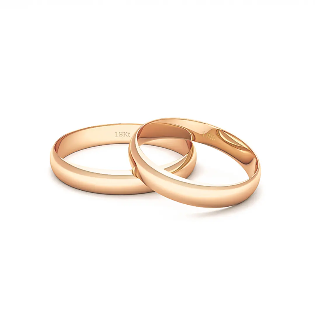 Par de Argollas Oro Rosado 18kt Modelo Inglés Bari 3mm 3