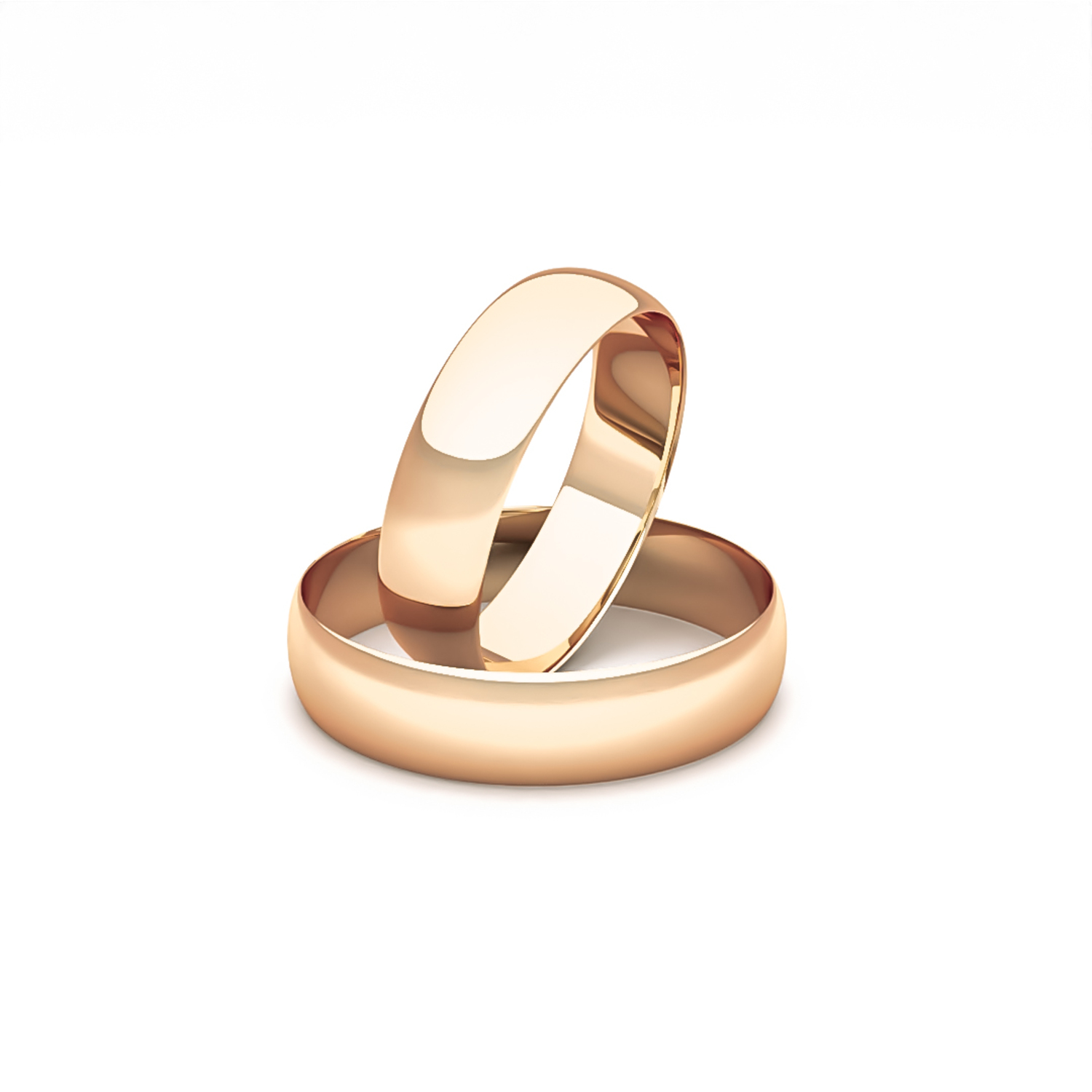 Par de Argollas Oro Rosado 18kt Modelo Inglés Vicenza 4mm 1