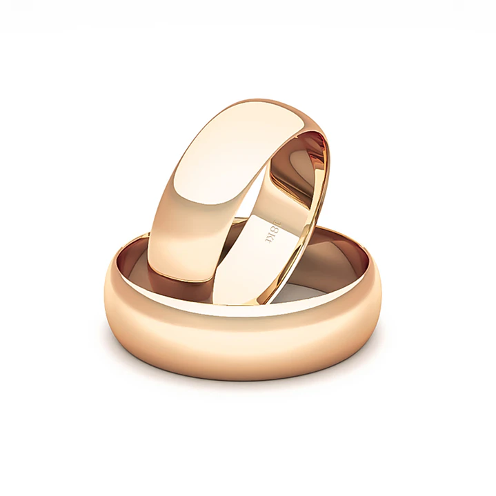 Par de Argollas Oro Rosado 18kt Modelo Inglés Argos 5mm 1