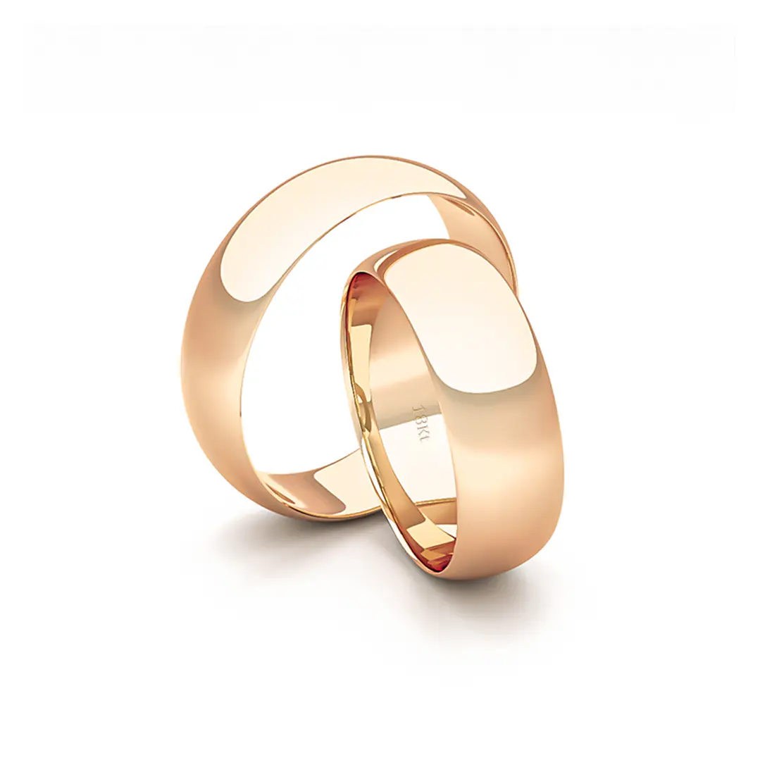 Par de Argollas Oro Rosado 18kt Modelo Inglés Argos 5mm 2