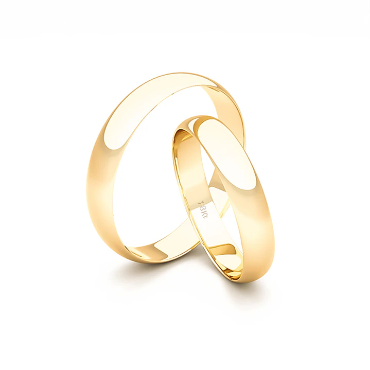 Par de Argollas Oro Amarillo 18kt Modelo Inglés Rodas 3,5mm 2