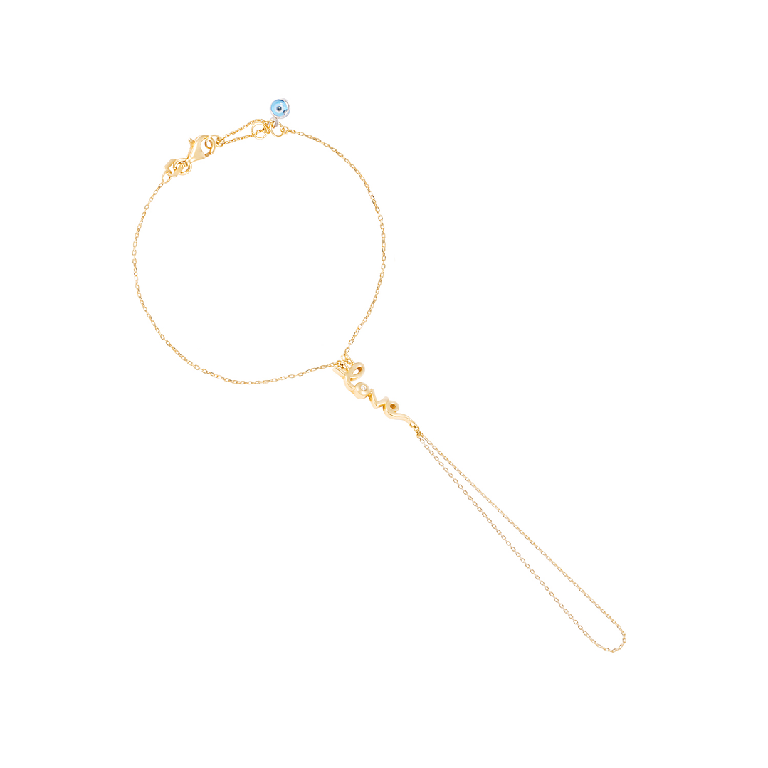 Pulsera Oro Amarillo 18kt Tipo Anillo Love Diamante 1 Pts 1