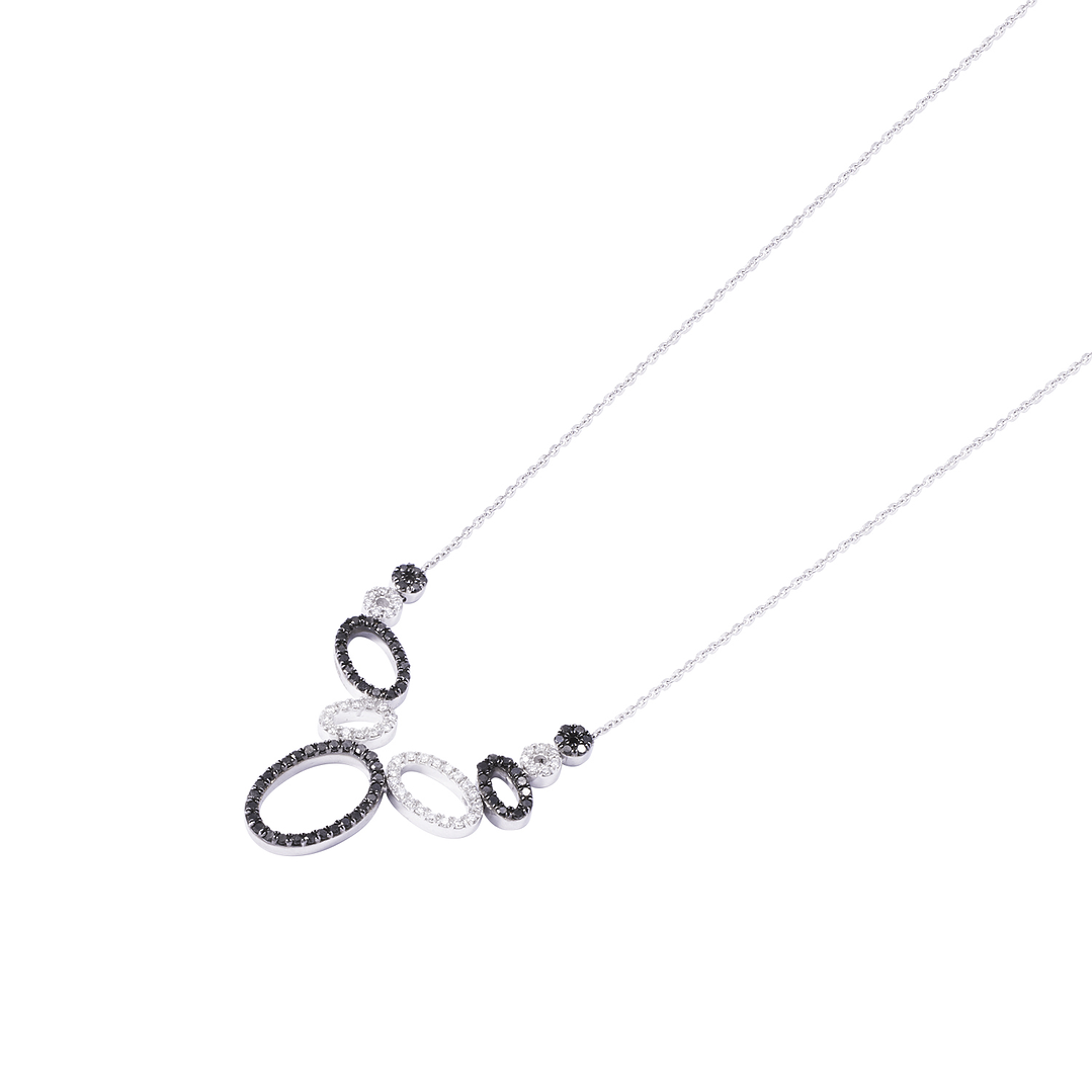 Collar Oro Blanco 18kt Óvalos Diamantes 52 Pts 1