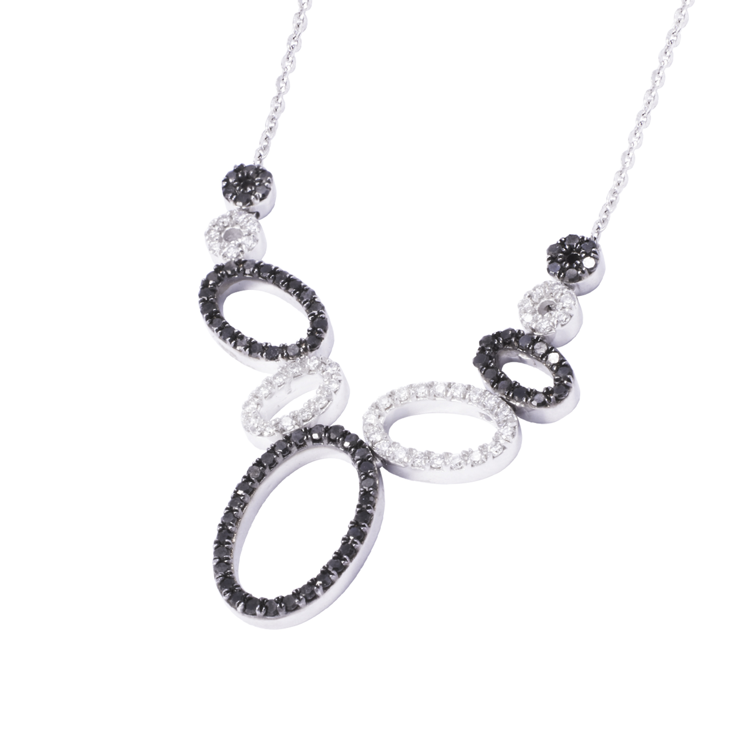 Collar Oro Blanco 18kt Óvalos Diamantes 52 Pts 2