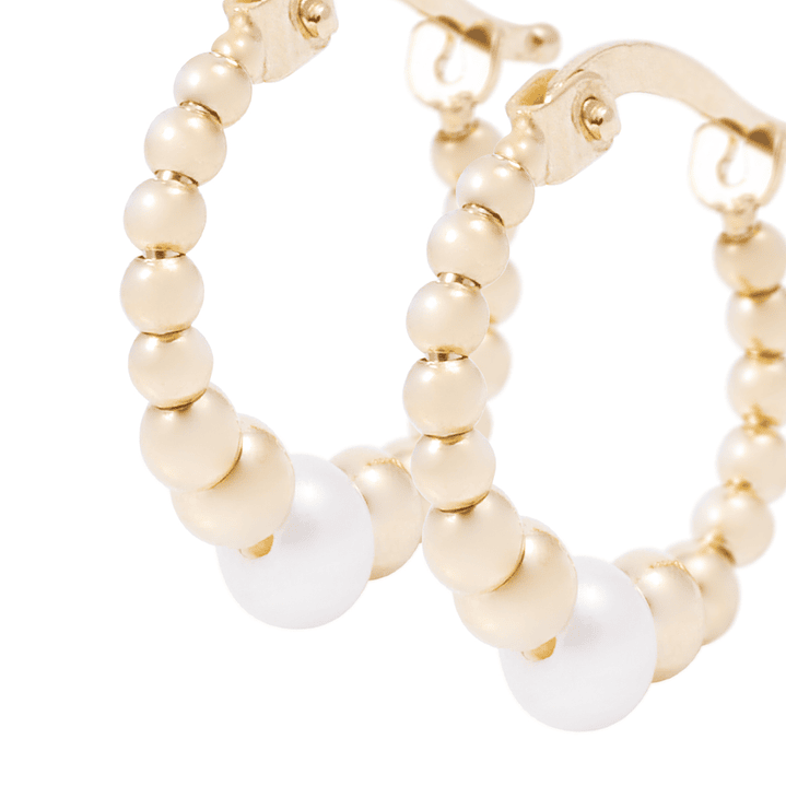 Aros de Oro de 18kt Argollas y perlas 2