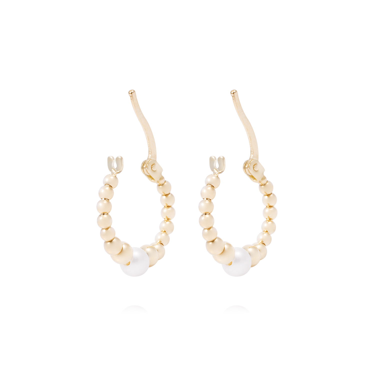 Aros de Oro de 18kt Argollas y perlas 3