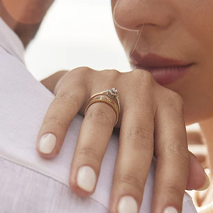 Anillo Compromiso Oro Blanco 18kt Diamantes 20 Pts