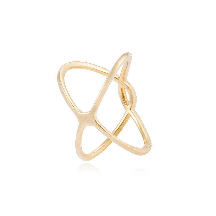 Anillo Compromiso de Oro de 18kt Nudo 31 puntos de diamante 3