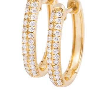 Aros de Oro 18 kt Argollas 21 puntos de diamante