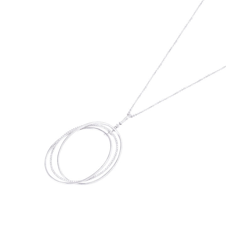 Collar Oro Blanco 18kt Tres Círculos Diamantes 72 Pts 1