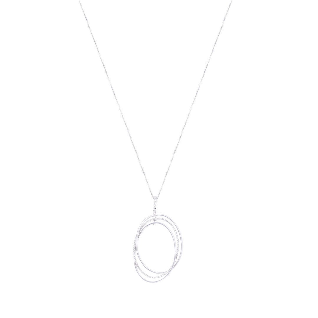 Collar Oro Blanco 18kt Tres Círculos Diamantes 72 Pts 3