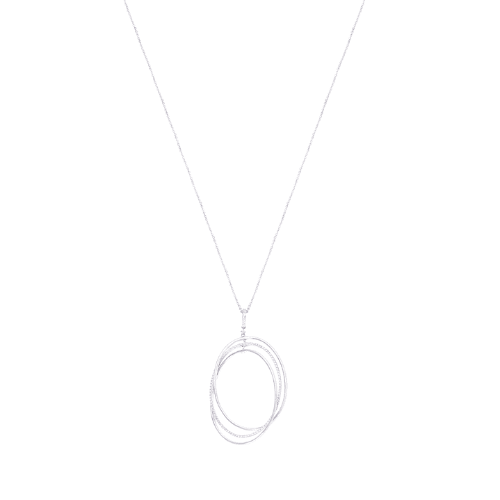 Collar Oro Blanco 18kt Tres Círculos Diamantes 72 Pts 3