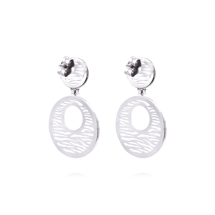 Aros Oro Blanco 18kt Dos Círculos Diamantes 1,38 Qlts 3