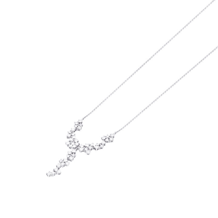Collar Oro Blanco 18kt Diseño de Diamantes Colgantes 106 Pts 1