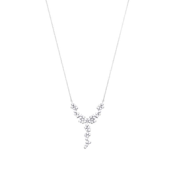 Collar Oro Blanco 18kt Diseño de Diamantes Colgantes 106 Pts 3