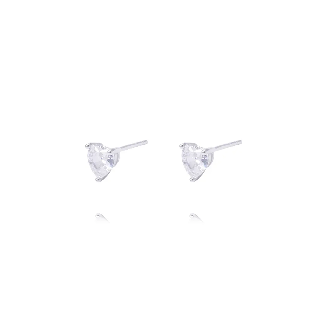 Aros Plata Esterlina 925 Corazones con Circonitas 1