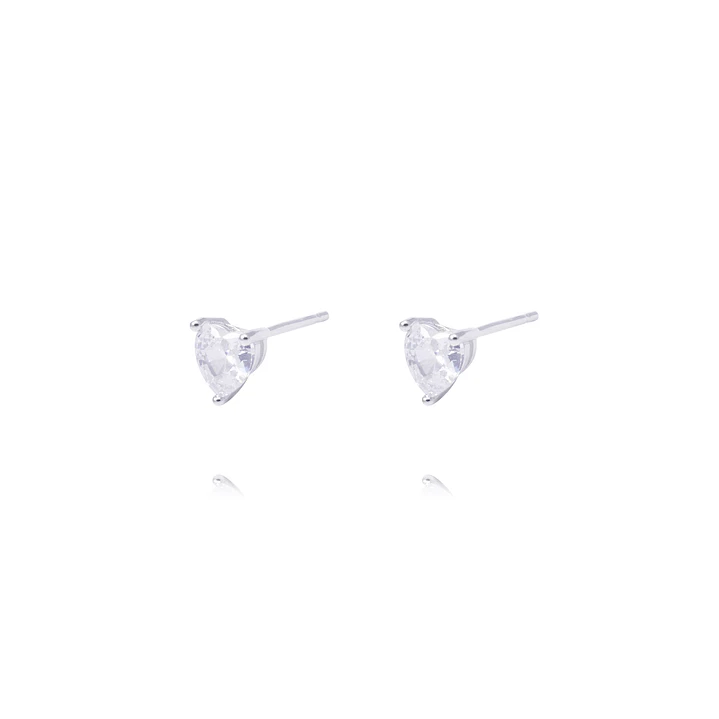 Aros Plata Esterlina 925 Corazones con Circonitas 1