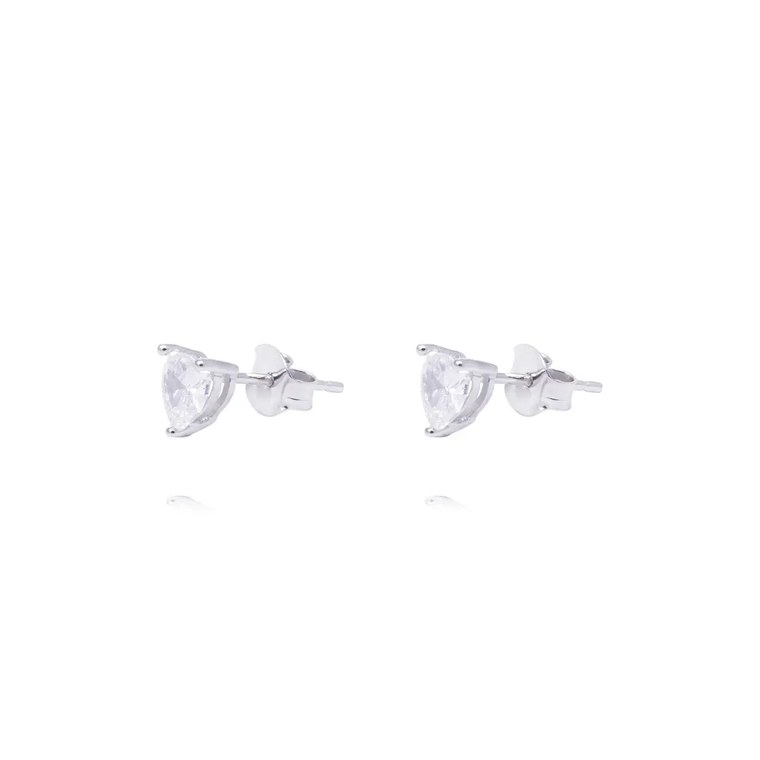 Aros Plata Esterlina 925 Corazones con Circonitas 2
