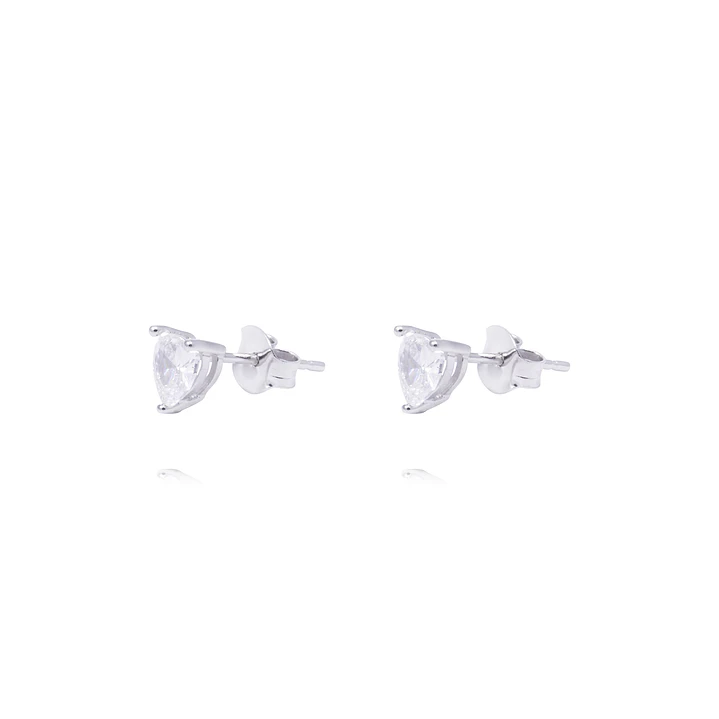 Aros Plata Esterlina 925 Corazones con Circonitas 2