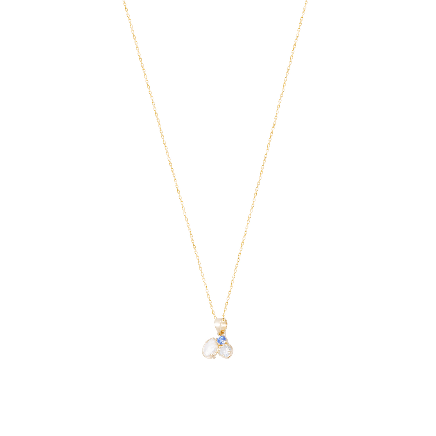 Colgante Oro Amarillo 18kt Circonita Azul y Piedras Translúcidas Facetadas 3