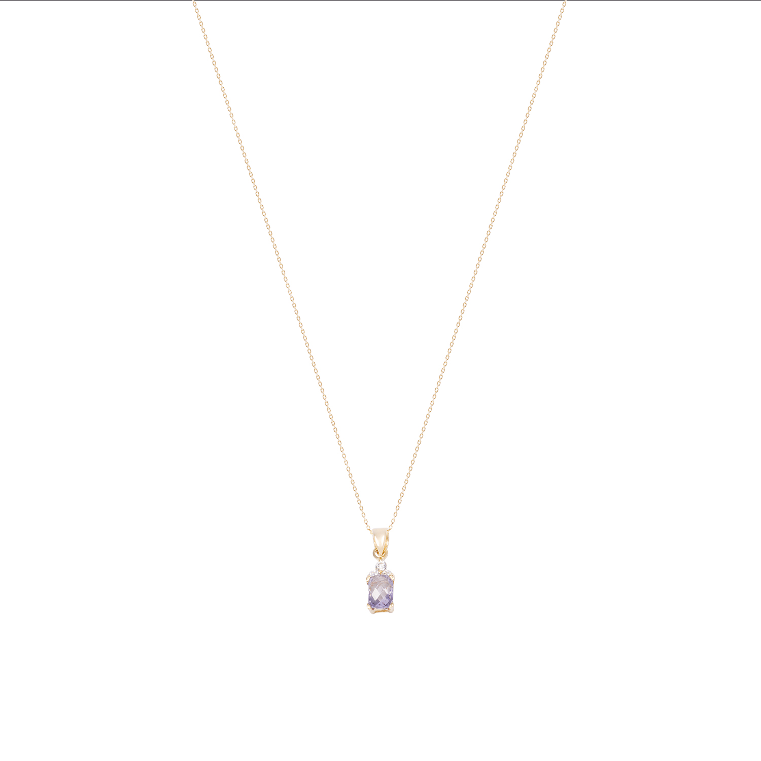 Colgante Oro Amarillo 18kt Amatista Cz Y Circonitas 3