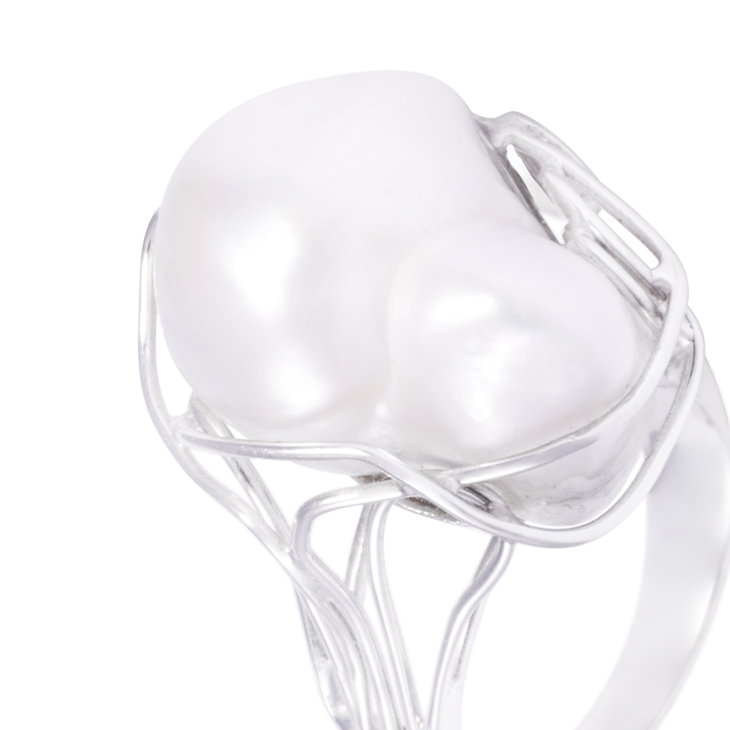 Anillo Oro Blanco 18kt Perla Nácar 2