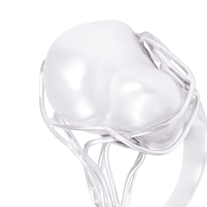 Anillo Oro Blanco 18kt Perla Nácar 2