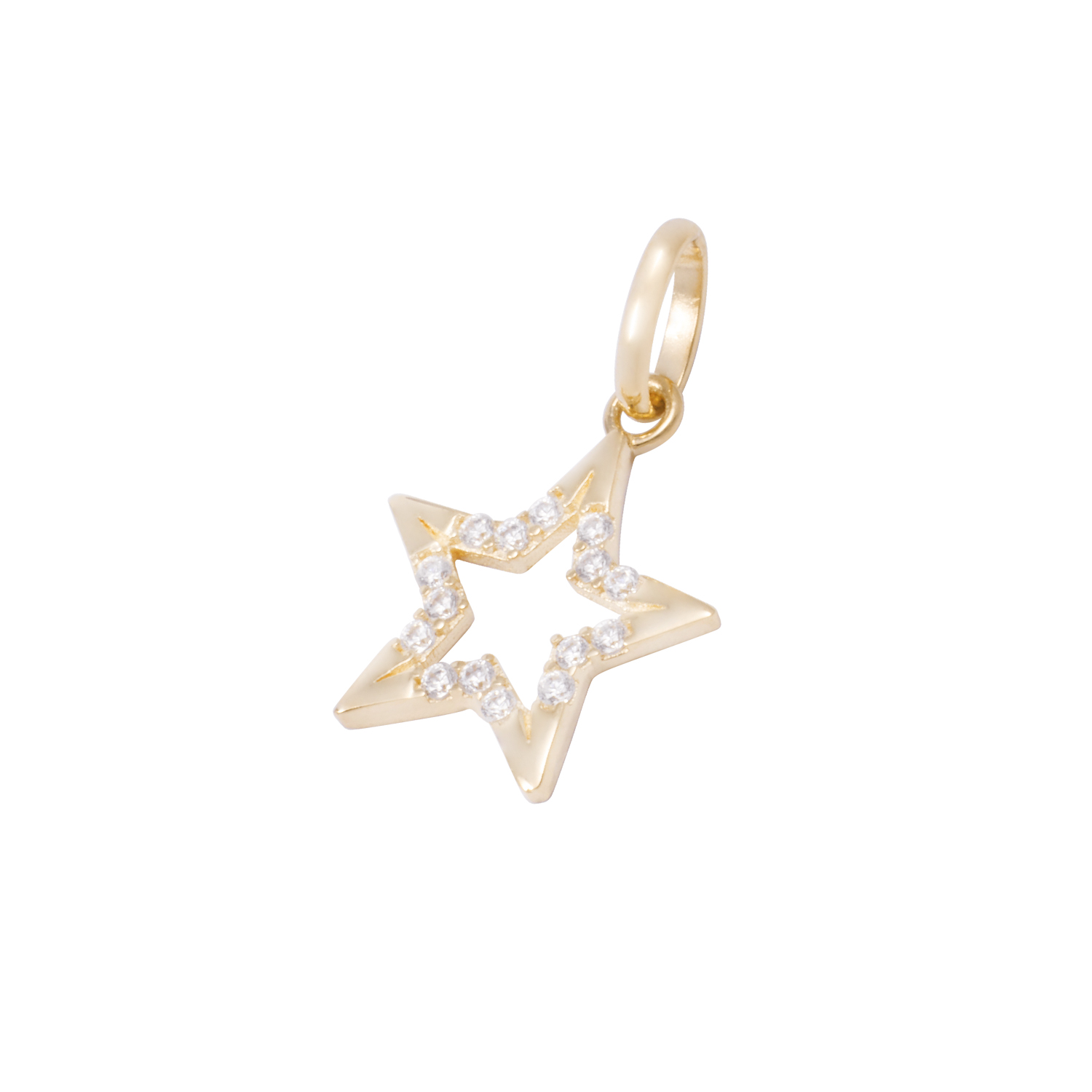 Colgante Oro Amarillo 18kt Estrella y Circonitas Engastadas 1