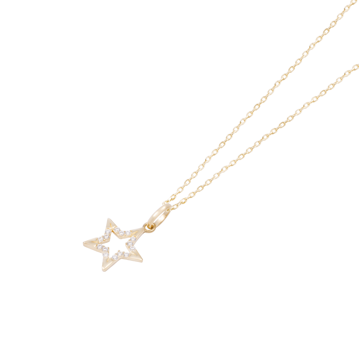 Colgante Oro Amarillo 18kt Estrella y Circonitas Engastadas 2