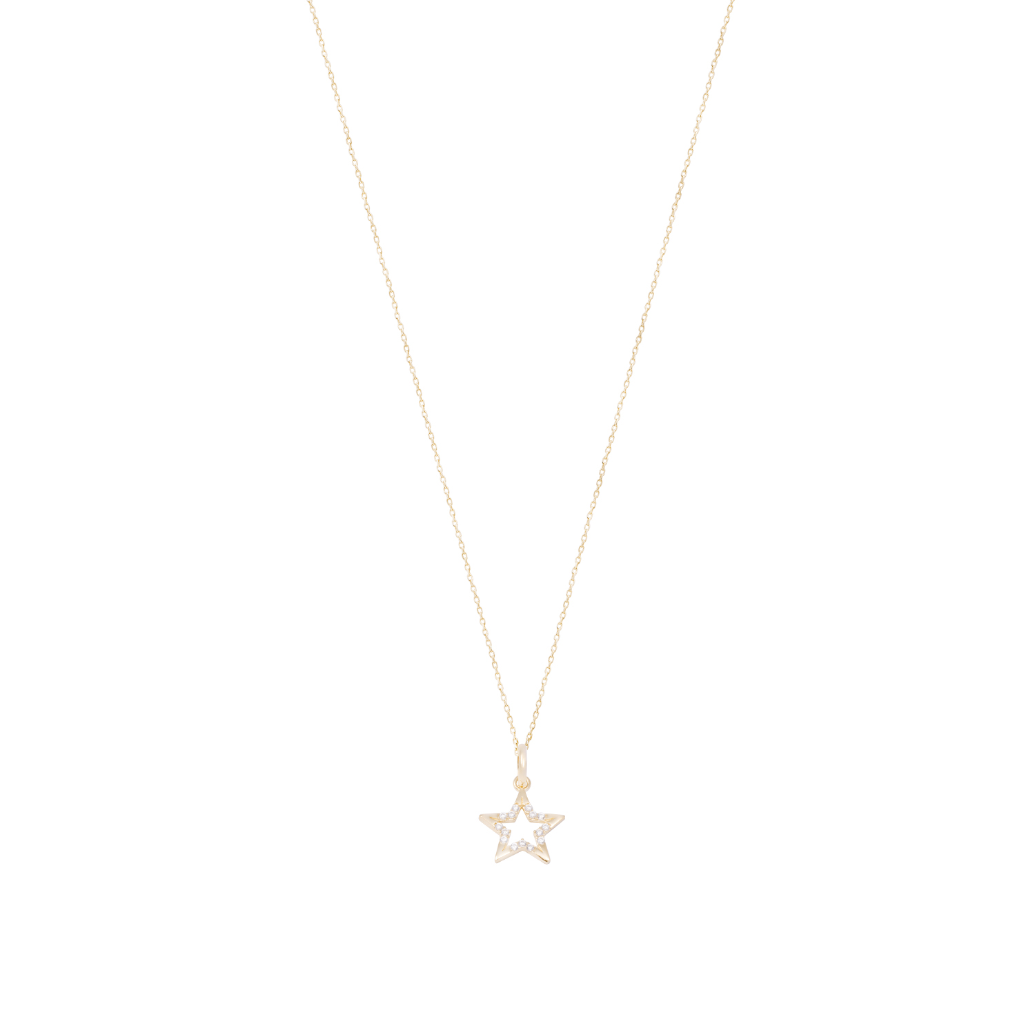 Colgante Oro Amarillo 18kt Estrella y Circonitas Engastadas 3
