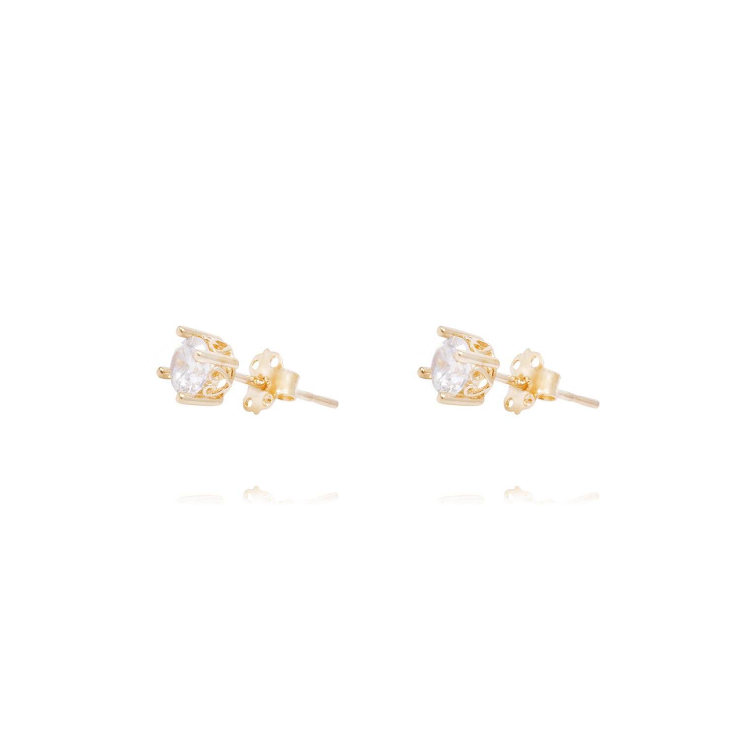 Aros Oro Amarillo 18kt Circonita con Engaste de Corazón 2