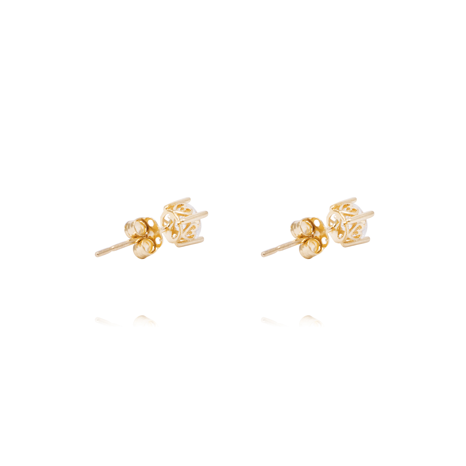 Aros Oro Amarillo 18kt Circonita con Engaste de Corazón 3