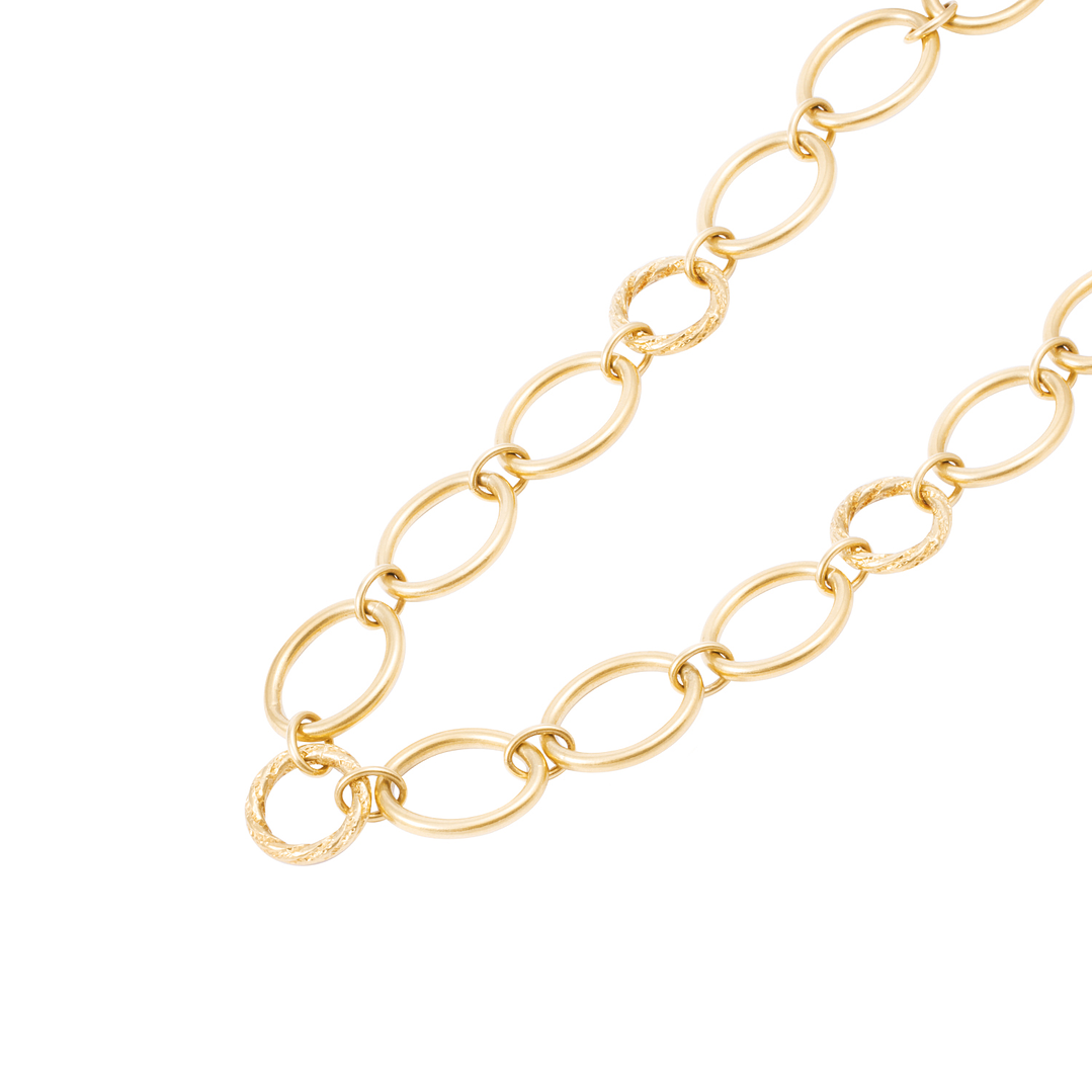 Collar Oro Amarillo 18kt Óvalos y Círculos con Diseño 1