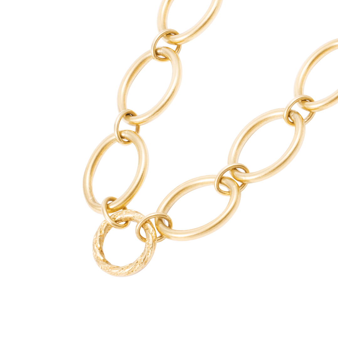 Collar Oro Amarillo 18kt Óvalos y Círculos con Diseño 2
